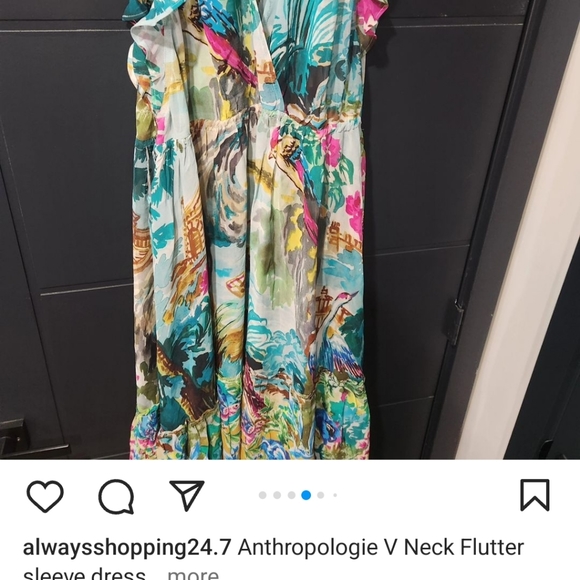 Anthropologie V neck flutter dress - Picture 5 of 8